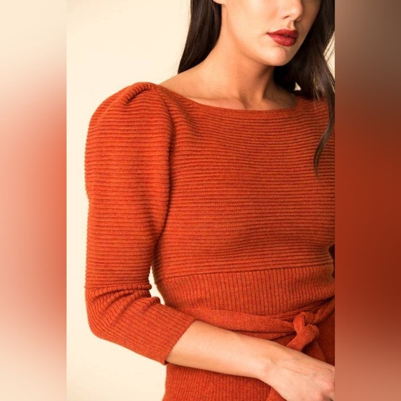 Mara Hoffman 'Helena' Sweater in Rust, 100% Baby Alpaca - Picture 4 of 7
